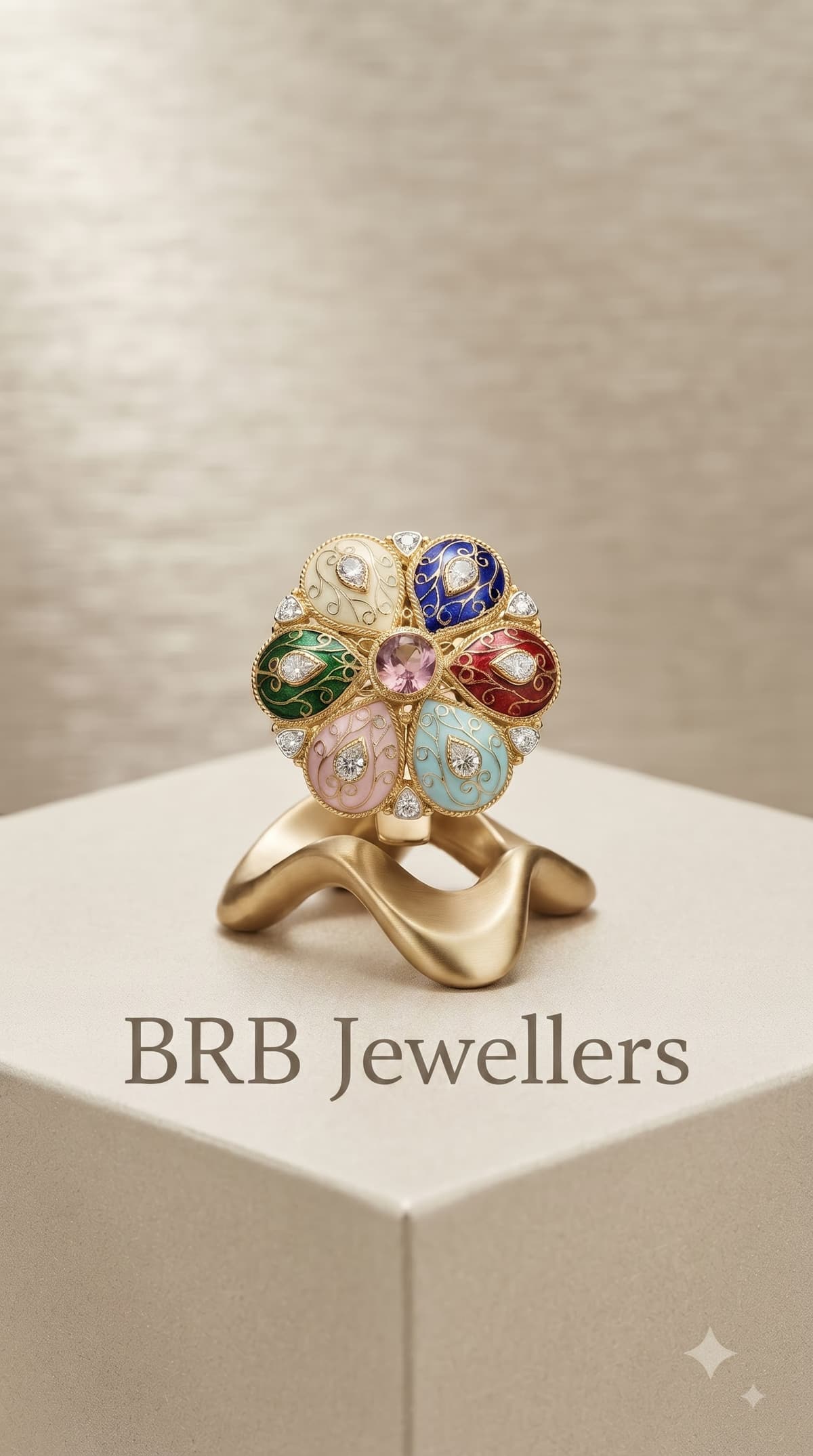 Meenakari Flower Ring