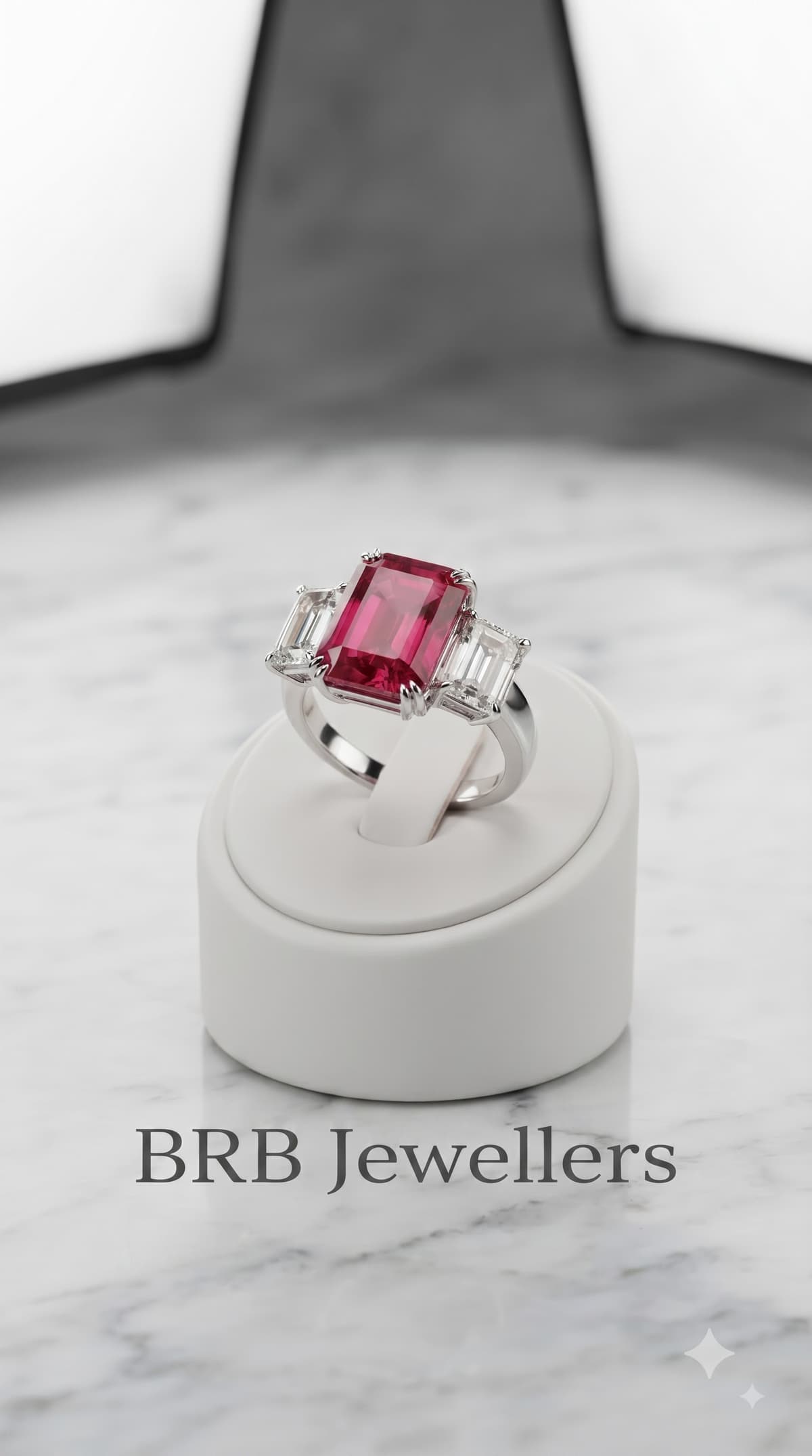 Pink Tourmaline Three-Stone Ring