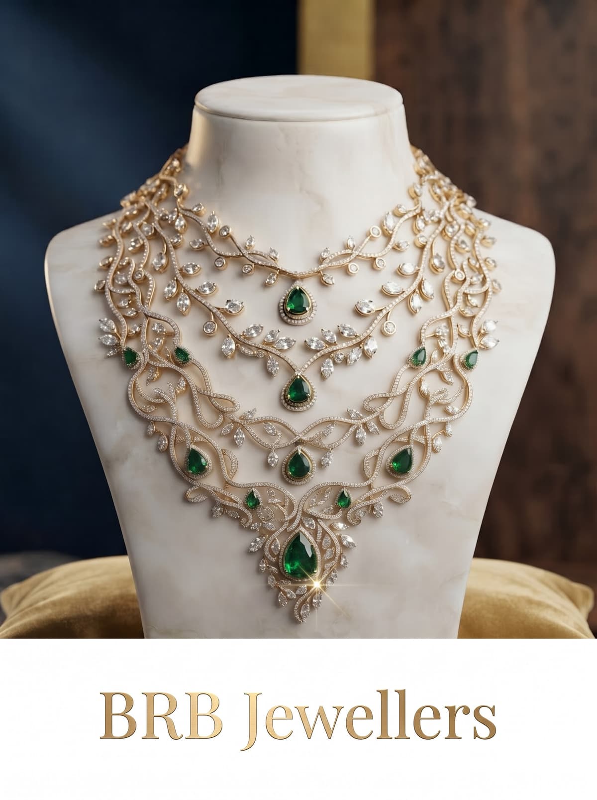 Polki Emerald Vine Statement Haar