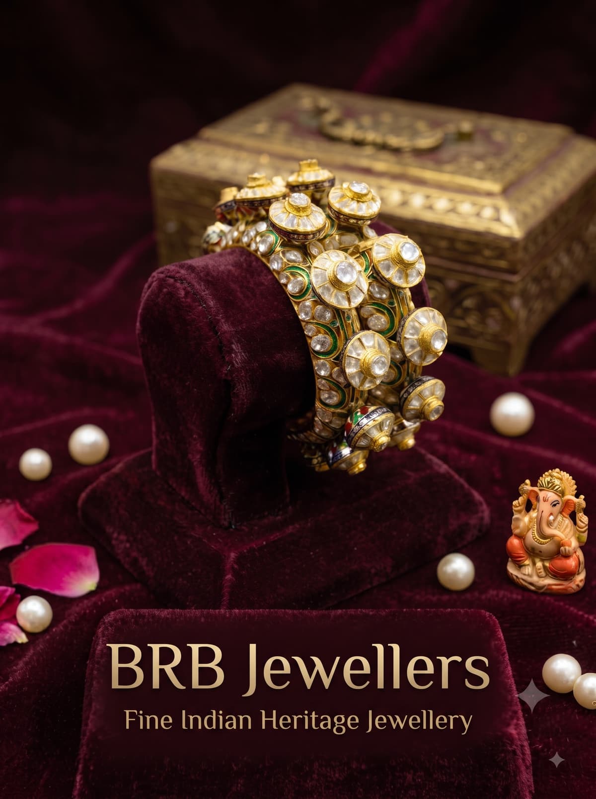 Polki Kundan Pachheli with Meenakari
