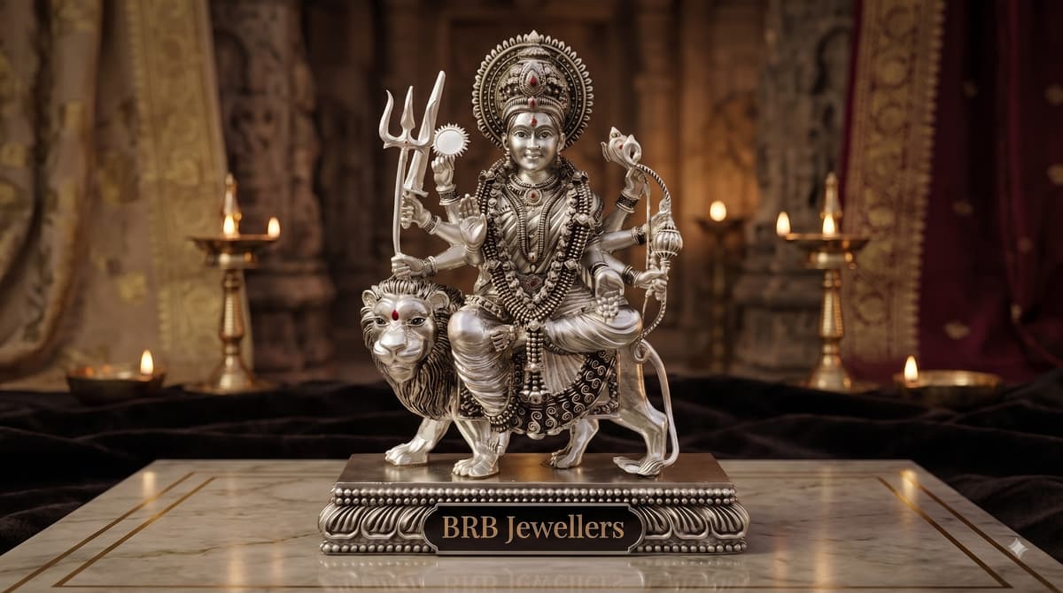 Silver Durga Mata Moorti