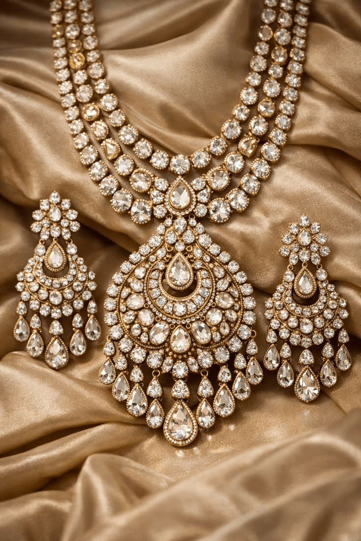Polki Haar with Chandbali Earrings
